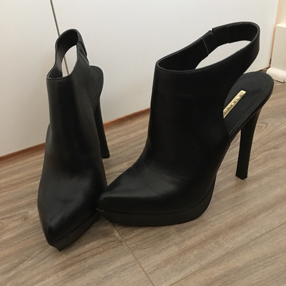 Black BCBGeneration platform heel booties